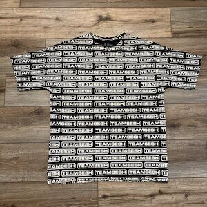 Team Sesh Bones AOP Logo T Shirt Adult SZ LARGE Black White